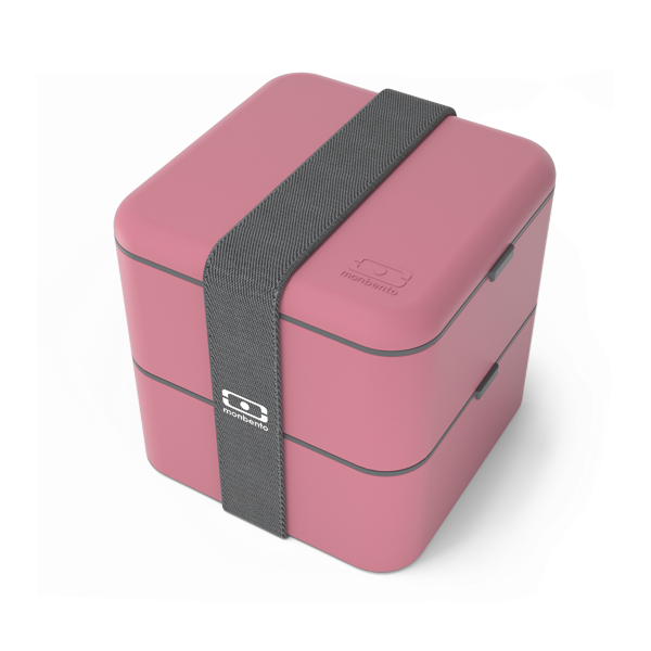 4-Grid Anti-Odor Pink Bento Box,Pink Large capacity square